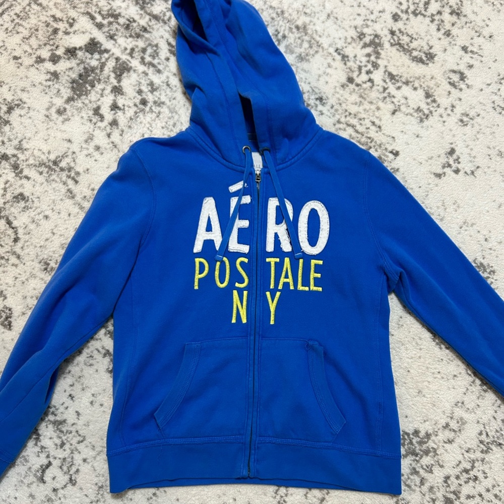 Aeropostale Blue Zip-Up Hoodie